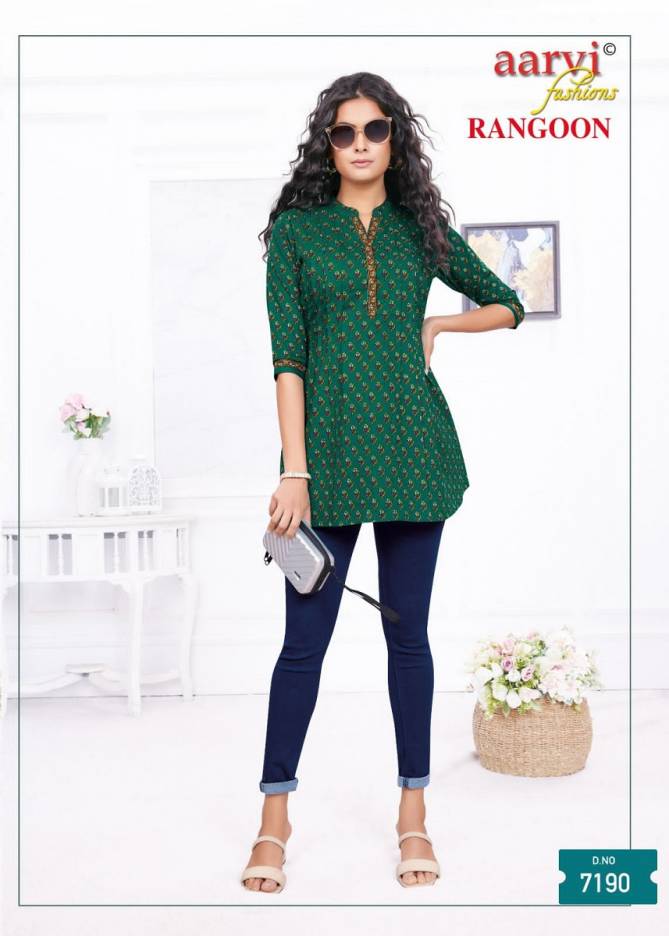 Aarvi Rangoon Lawn Cotton Ladies Top Catalog
